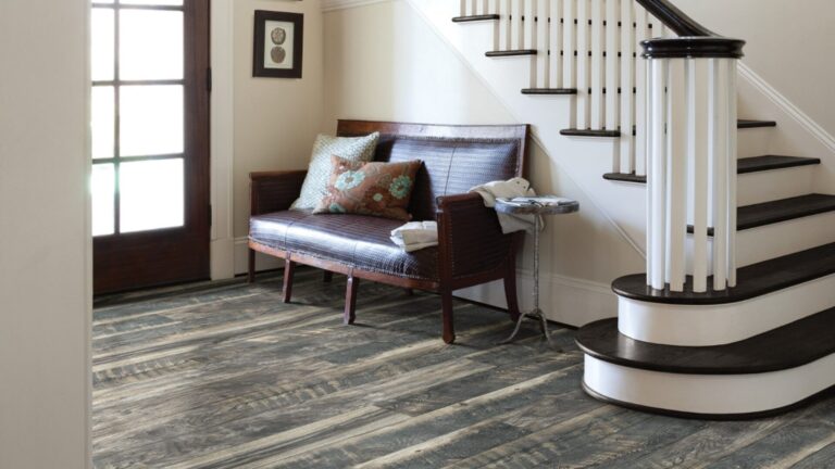 Luxury vinyl in modern entryway