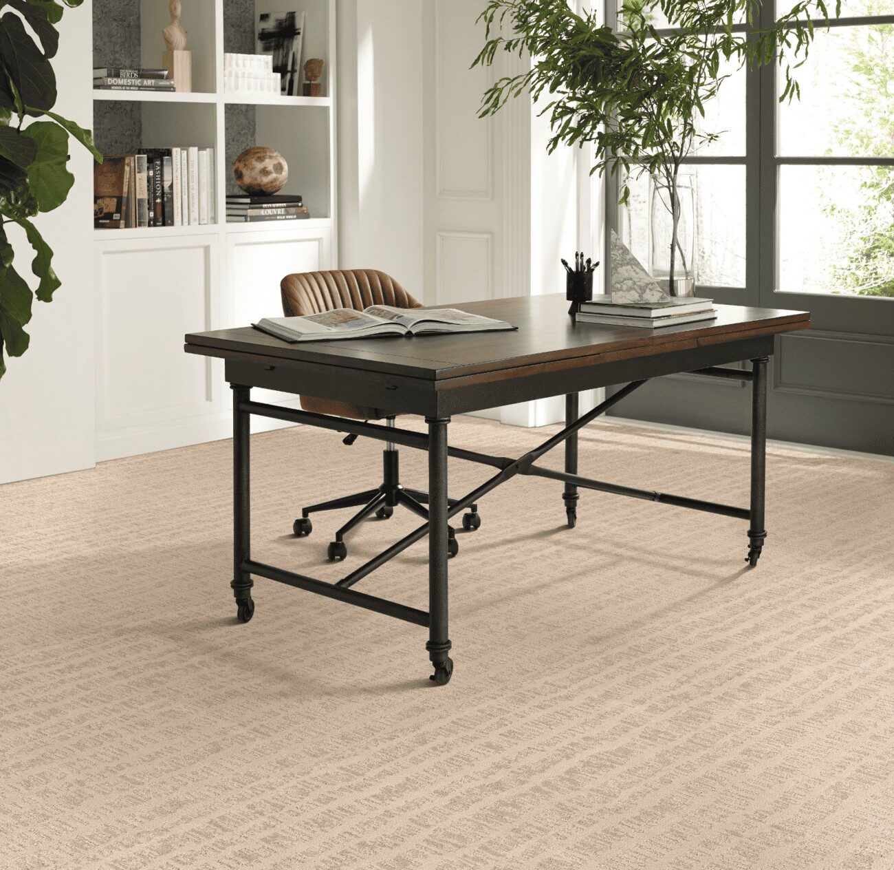 Carpet flooring in bright office