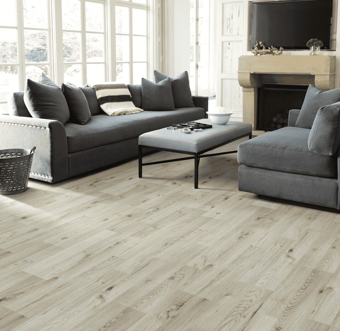 Laminate flooring in living room