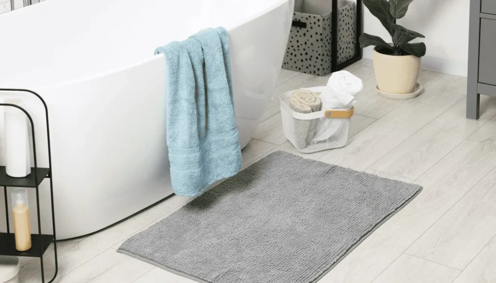 Tile flooring in bathroom