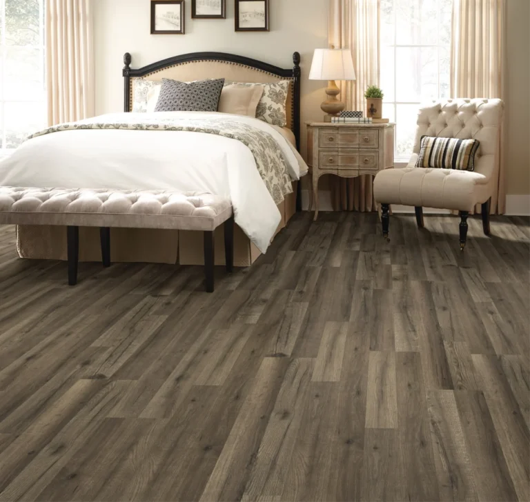 Luxury vinyl in traditional bedroom