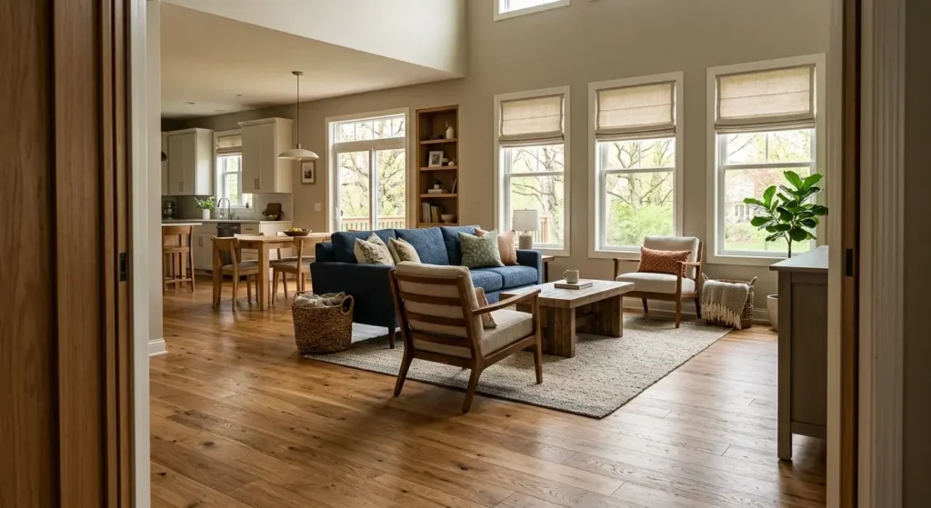 Bright Madison area home interior with updated flooring showing buyer-ready staging