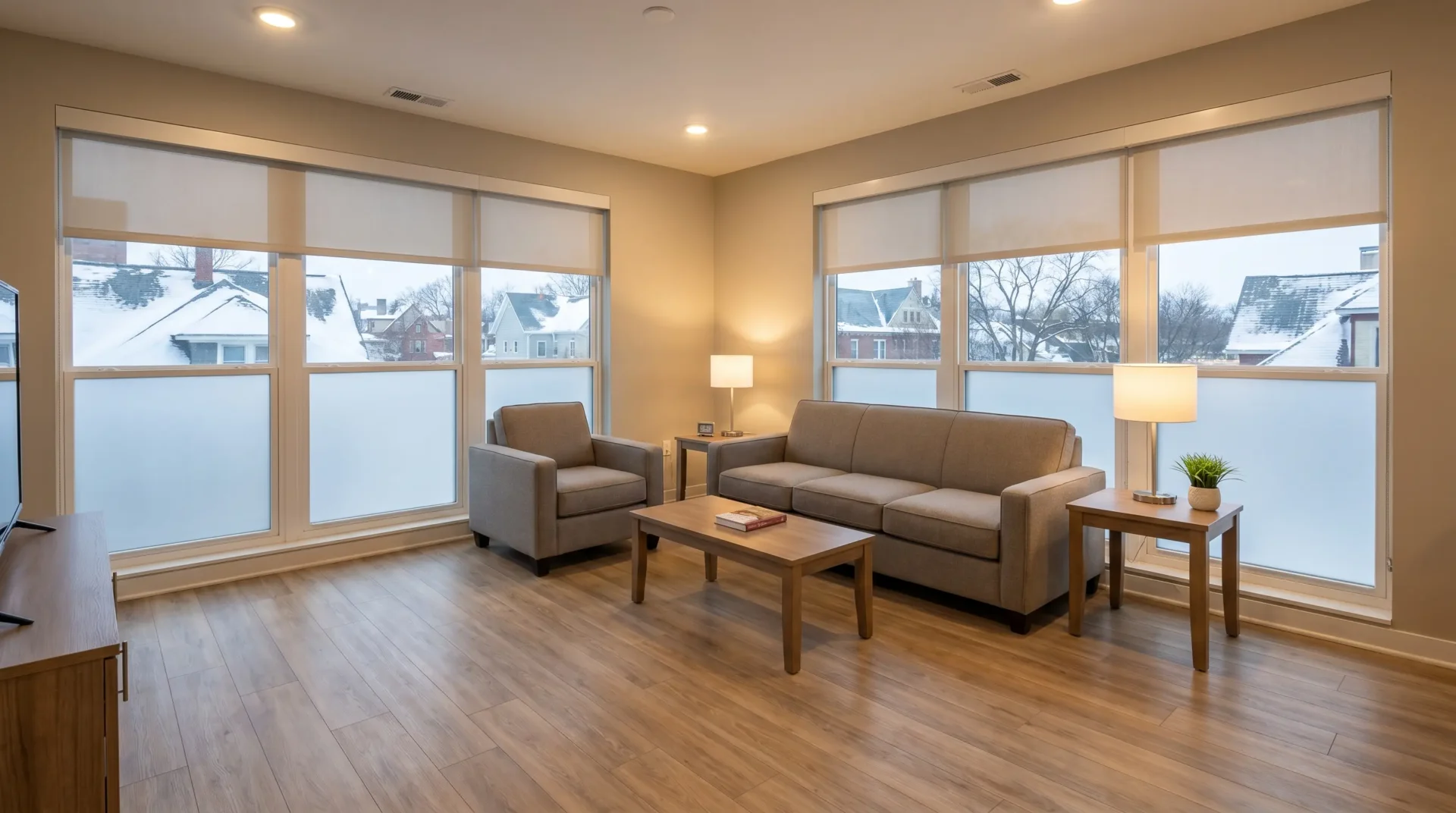 Luxury vinyl plank flooring for rental properties in a Madison Wisconsin apartment