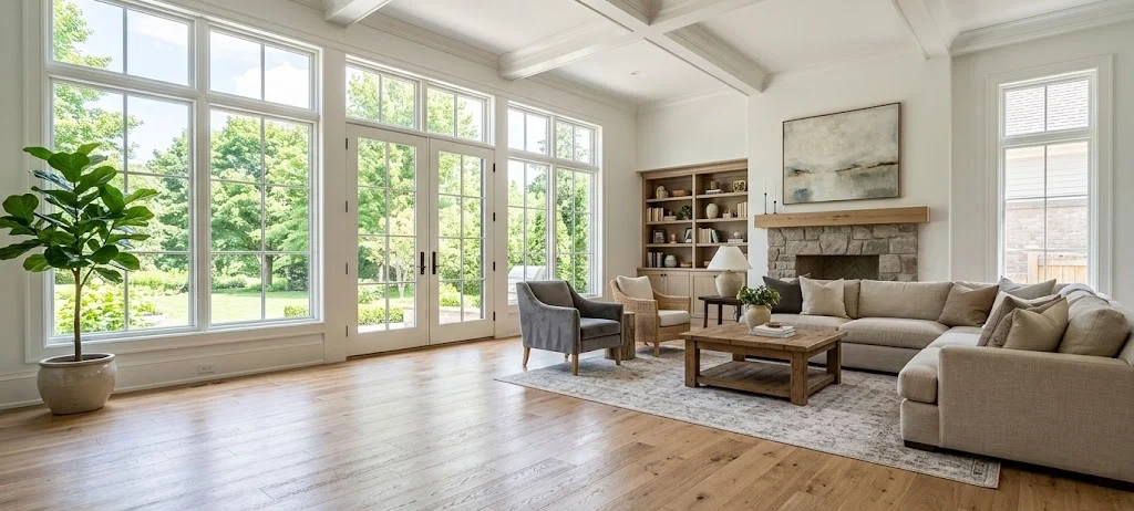 Mohawk hardwood flooring in a living room