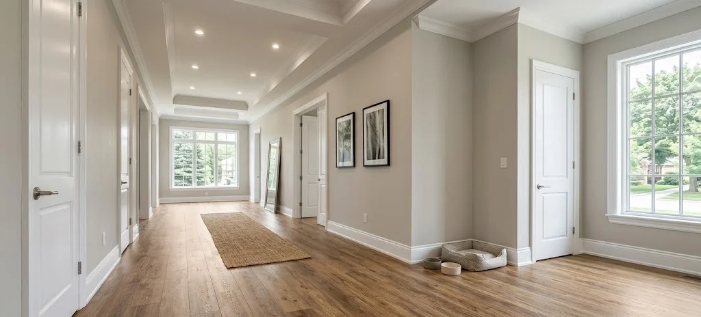 Mohawk RevWood laminate in a hallway