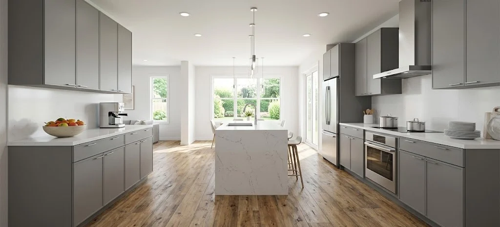 MSI Everlife luxury vinyl plank in modern kitchen