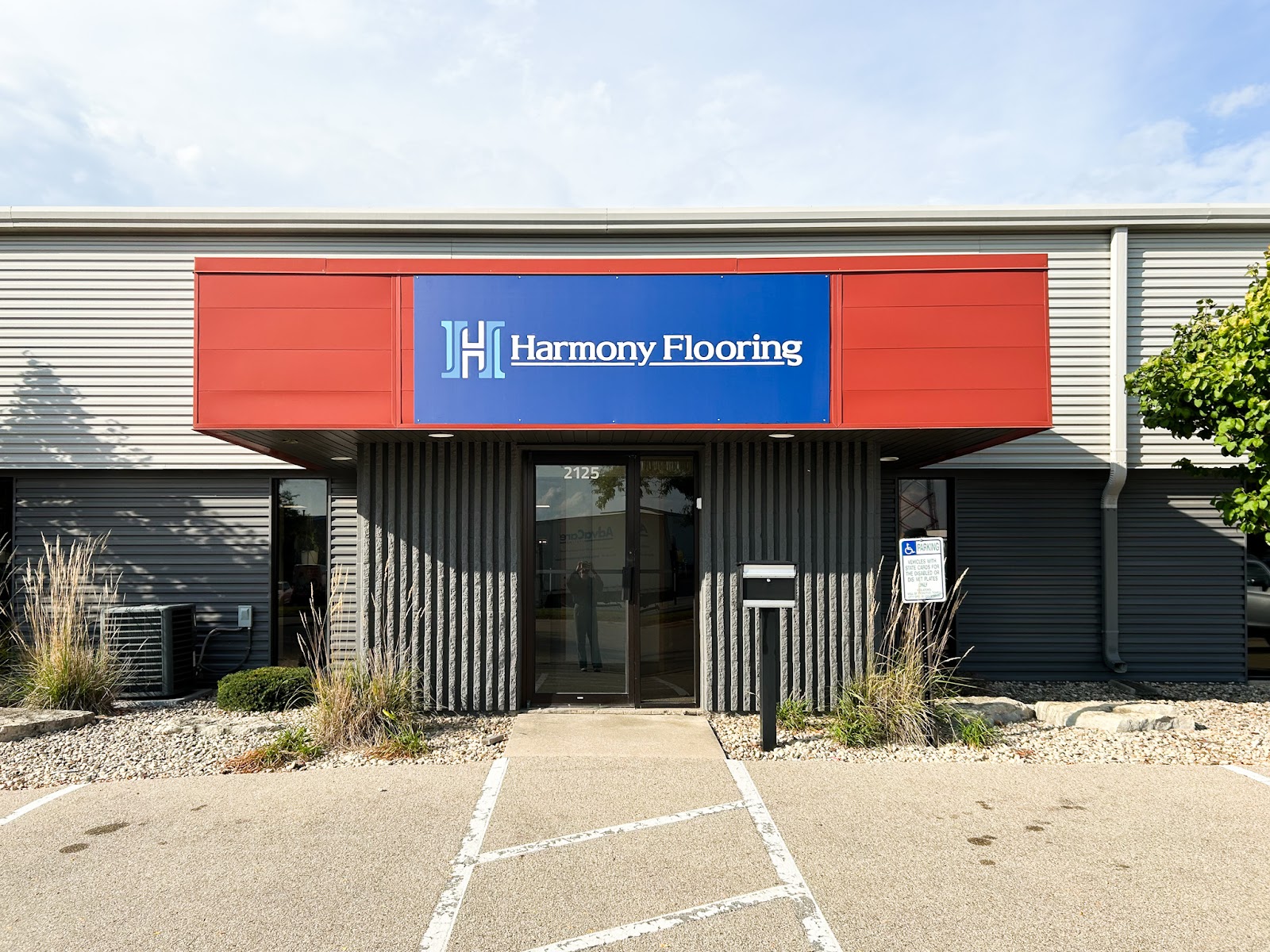 Harmony Flooring showroom entrance at 2125 S. Stoughton Rd in Madison, WI